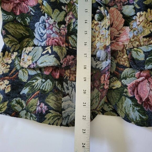 LIZ CLAIBORNE CRAZY HORSE womens floral jacquard Double Button jacket NO SIZE - Picture 4 of 5